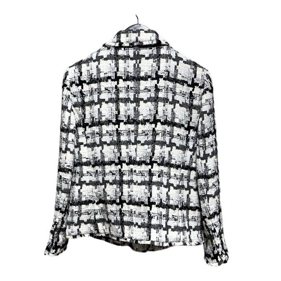 🌟NEW🌟Ann Taylor🌟Black White Winter Linen Jacket - Picture 2 of 2
